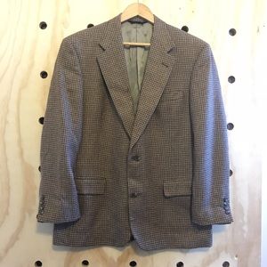 Brown Herringbone Tweed Vintage Burberry Blazer